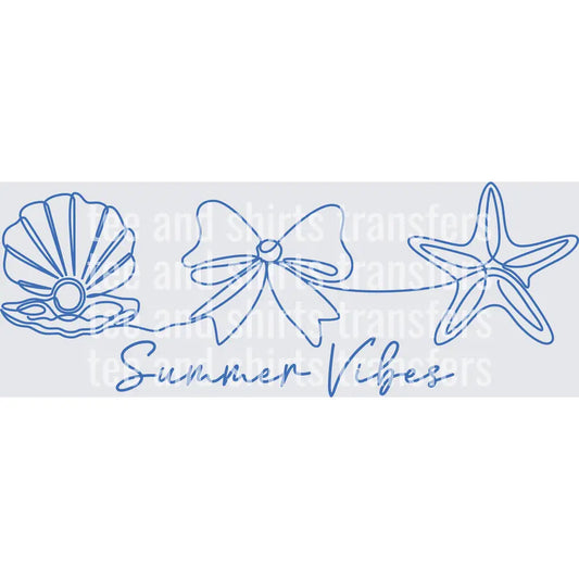 Summer Vibes  Line Art DTF TRANSFER