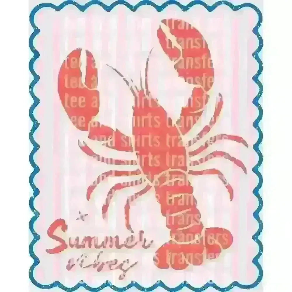 Summer Vibes Red Lobster DTF TRANSFER DTF TRANSFER tee and shirts transfers 