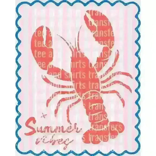 Summer Vibes Red Lobster DTF TRANSFER DTF TRANSFER tee and shirts transfers 