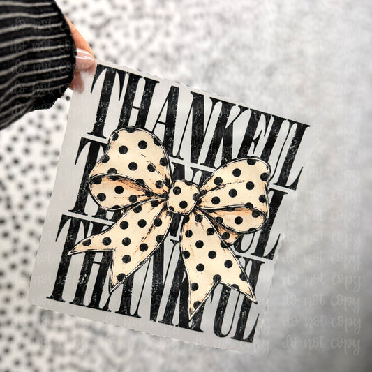 Thankful Polka Dot Bow DTF TRANSFER