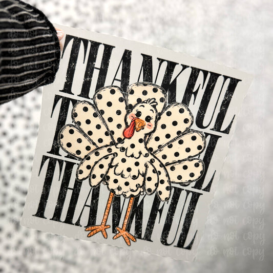 Thankful Polka Dot Turkey DTF TRANSFER