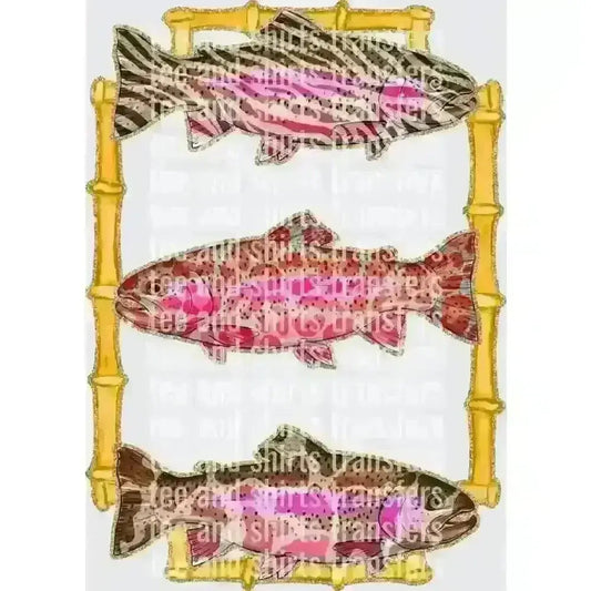 Three Trout Fish DTF TRANSFER DTF TRANSFER tee and shirts transfers 