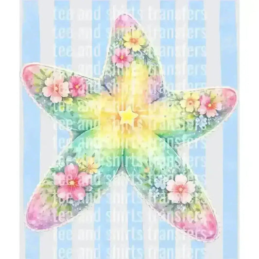 Tropical Floral Starfish DTF TRANSFER DTF TRANSFER tee and shirts transfers 