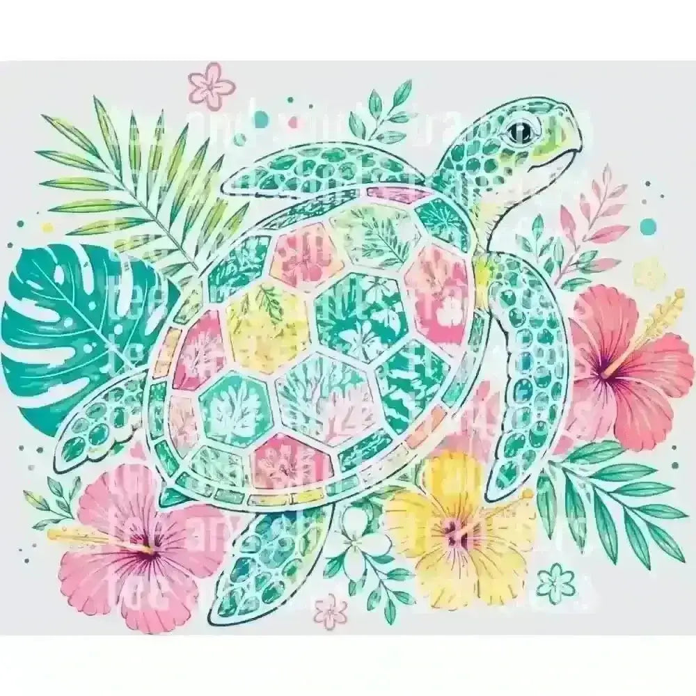 Tropical Sea Turtle DTF TRANSFER DTF TRANSFER tee and shirts transfers 