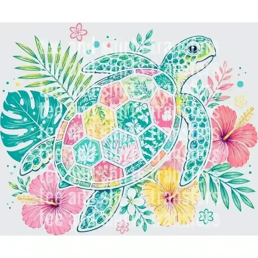 Tropical Sea Turtle DTF TRANSFER DTF TRANSFER tee and shirts transfers 