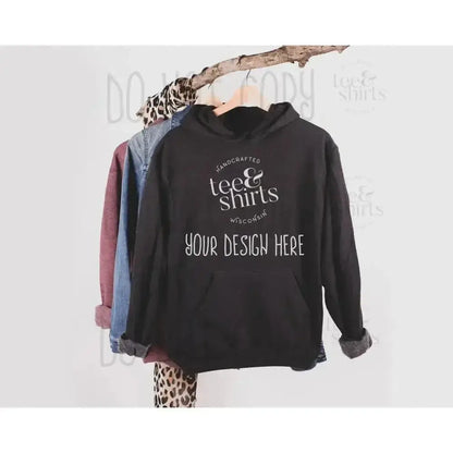 Tultex 320 Hoodie mockup Heather Graphite Hanging sweatshirt Shirt mock up teeANDshirts 