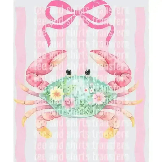 Watercolor Pink Crab DTF TRANSFER DTF TRANSFER tee and shirts transfers 
