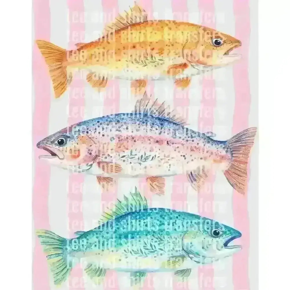 Watercolor Trout Fish DTF TRANSFER DTF TRANSFER tee and shirts transfers 