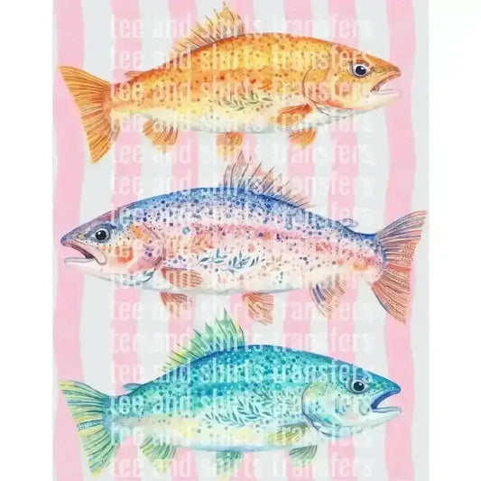 Watercolor Trout Fish DTF TRANSFER DTF TRANSFER tee and shirts transfers 