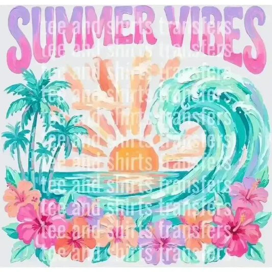 Wave Summer Vibes DTF TRANSFER DTF TRANSFER tee and shirts transfers 