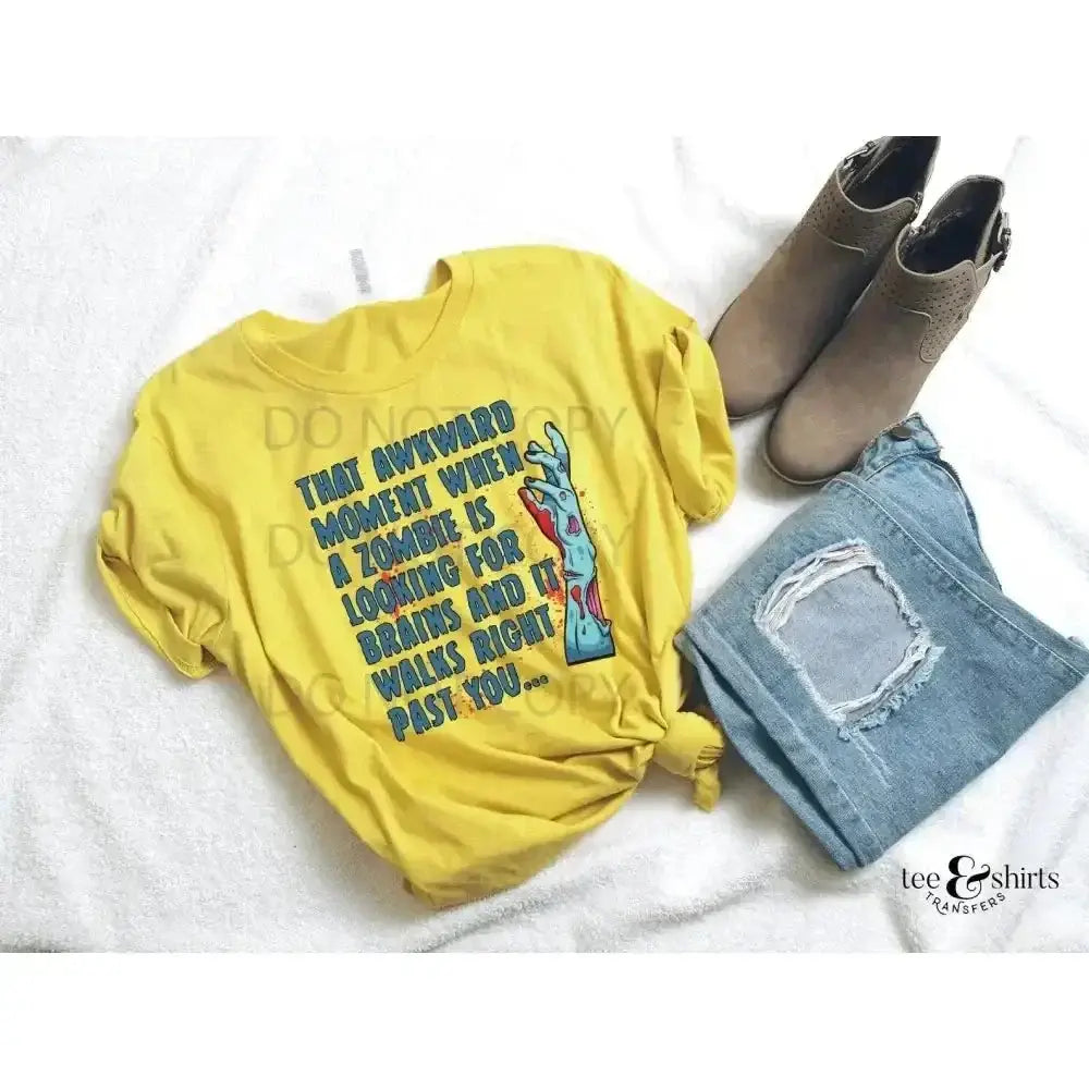 Zombie Brain tee and shirts transfers 