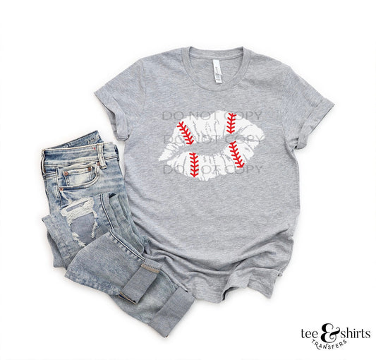 Baseball Lips DTF Transfer tee and shirts transfers 