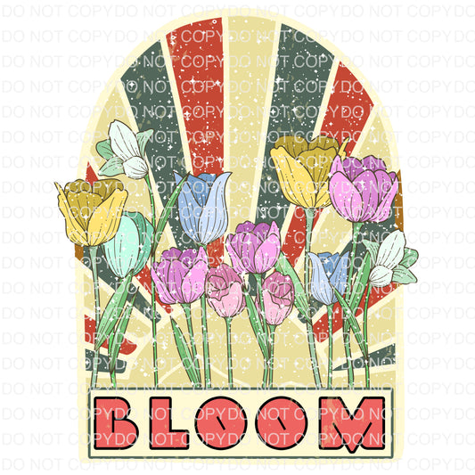 Bloom DTF TRANSFER tee and shirts transfers 