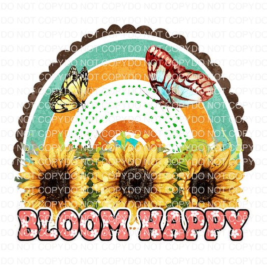 Bloom Happy DTF TRANSFER tee and shirts transfers 