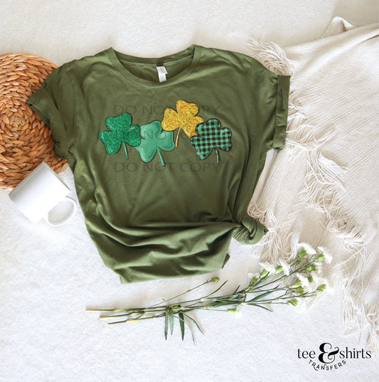 Four leaf clover DTF Transfer tee and shirts transfers 