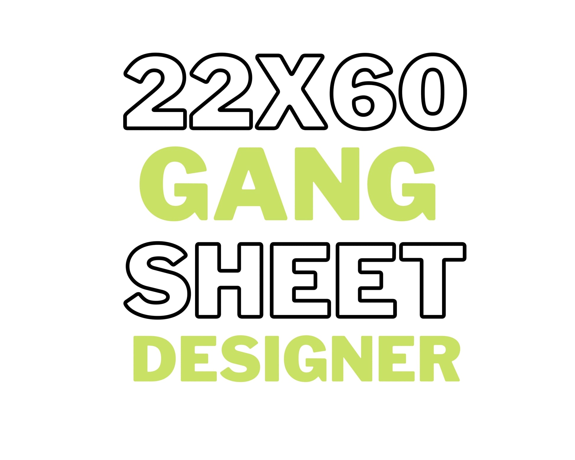 GANG SHEET 22x60 Printing tee and shirts 