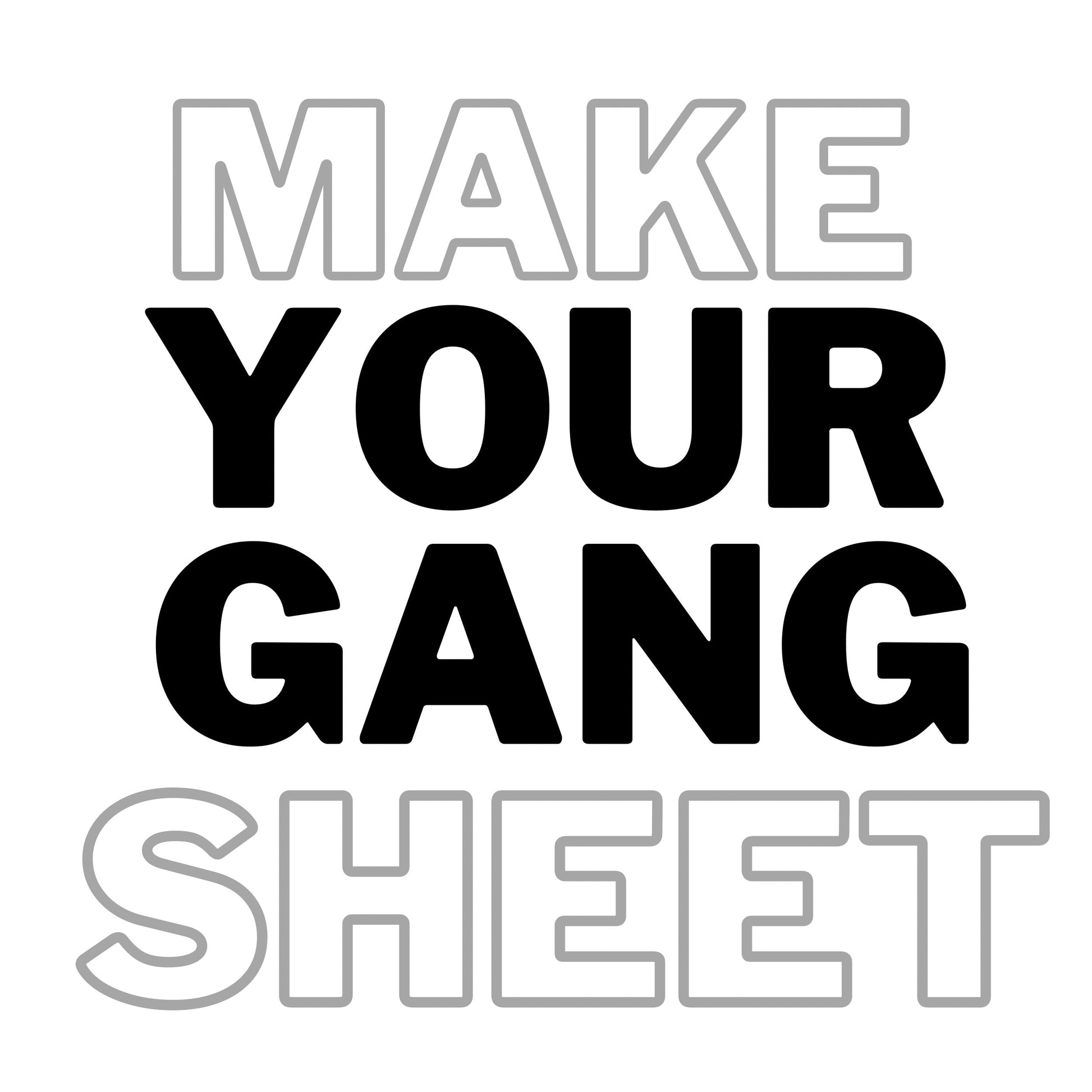 GANG SHEET 22x80 Printing tee and shirts 