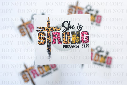 She is Strong Cross DTF Transfer tee and shirts transfers 