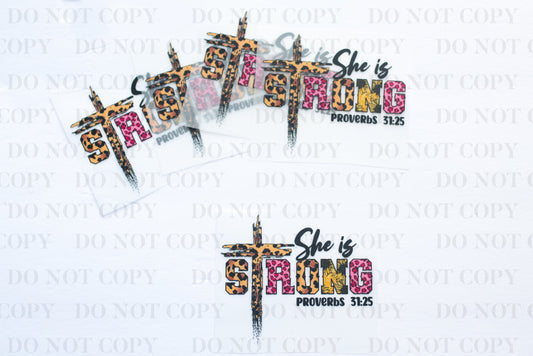She is Strong Cross DTF Transfer tee and shirts transfers 